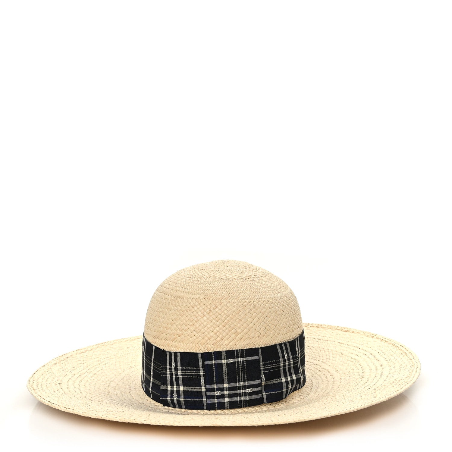 Hermes Chapeau Femme Anouk Panama Hat 57 Naturel Marine 1 of 7