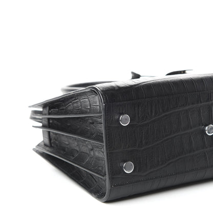 Saint Laurent Calfskin Crocodile Embossed Baby Sac De Jour Black 6 of 9