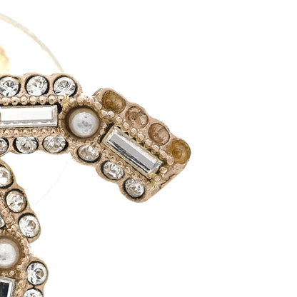 Chanel Crystal Baguette Pearl CC Earrings Gold Pearly White 7 of 7