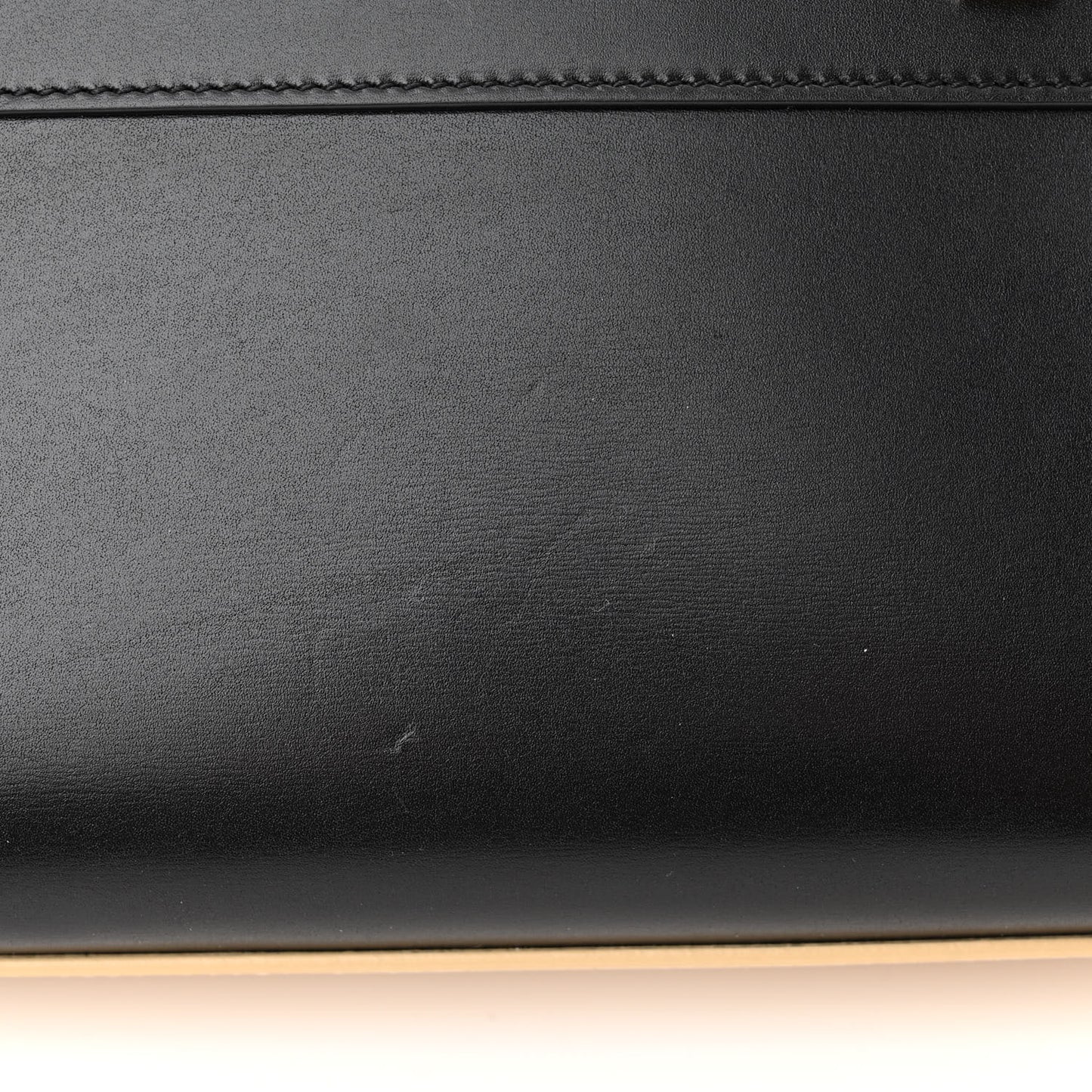 Smooth Calfskin Manhattan Shoulder Bag Black Beige