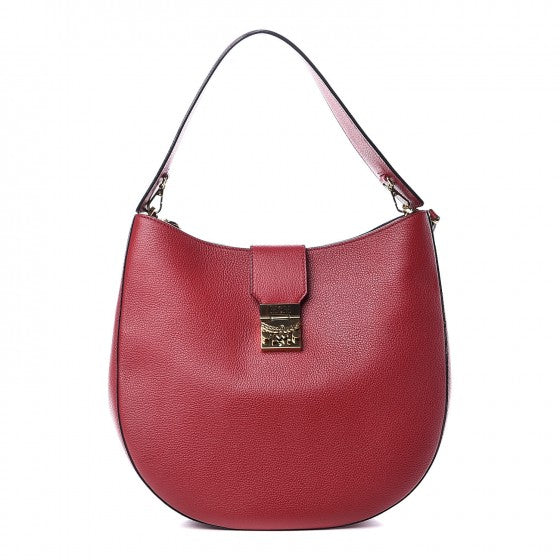Grained Calfskin Large Patricia Park Avenue Hobo Ruby Tan