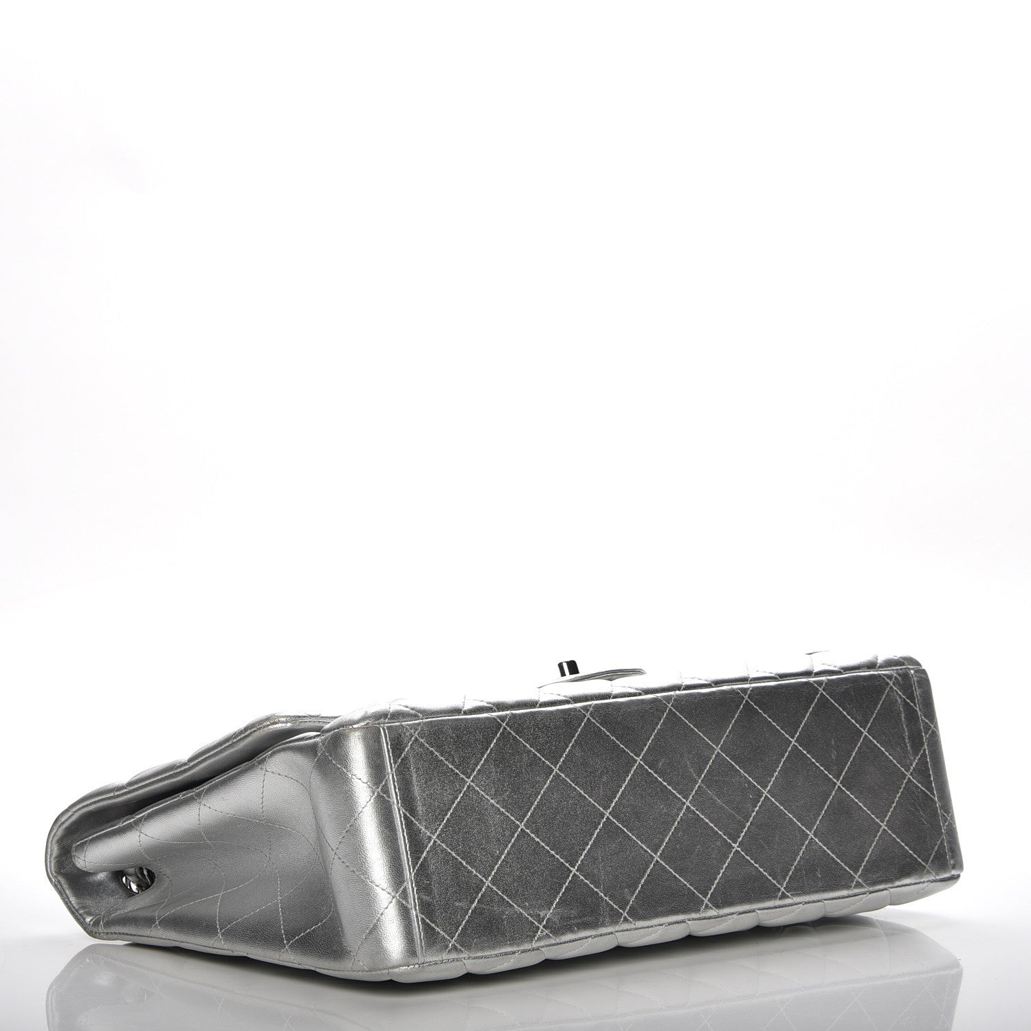 Chanel Metallic Lambskin Quilted Maxi Single Flap Silver 4 of 7