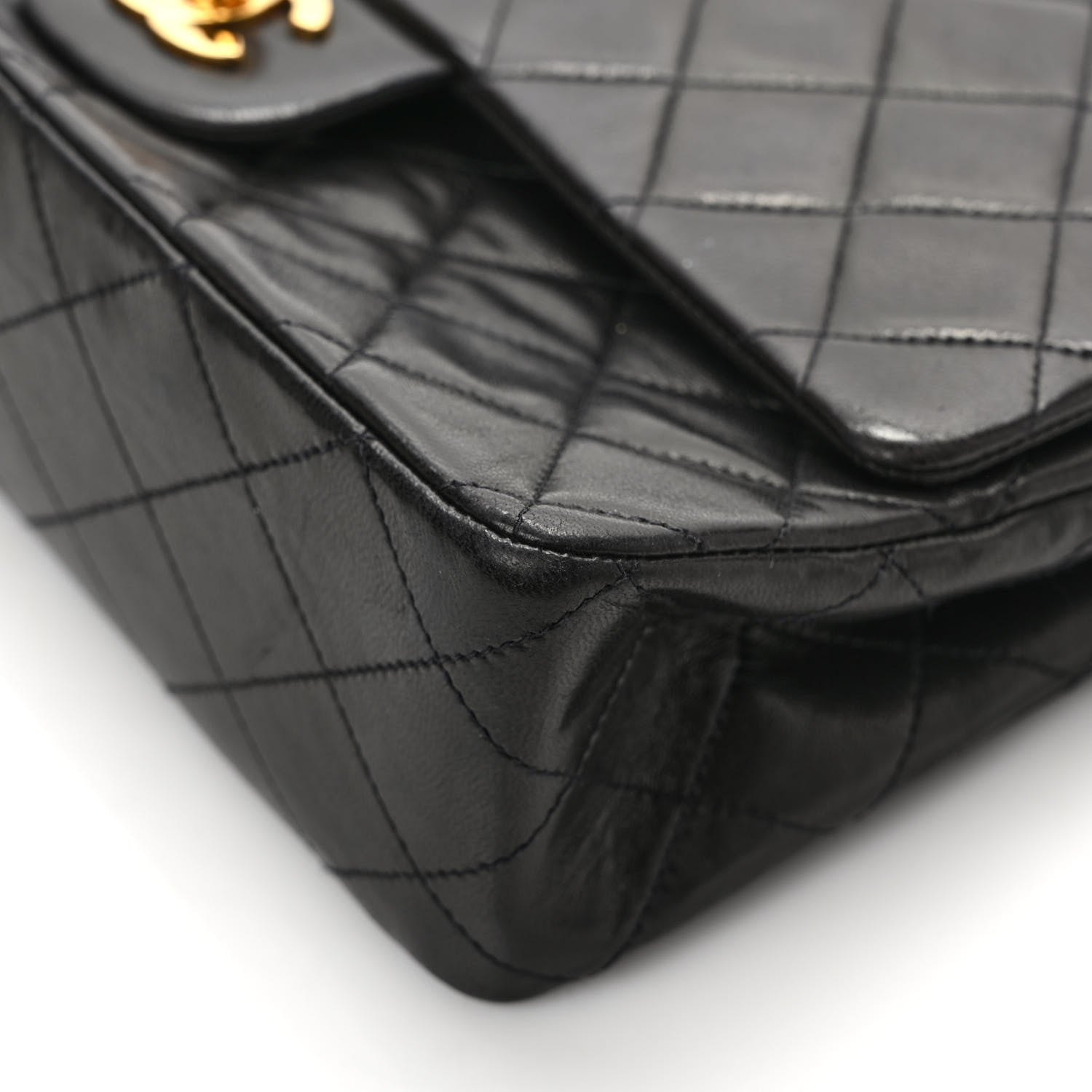 Chanel Lambskin Quilted Medium Double Flap Black 11 of 12