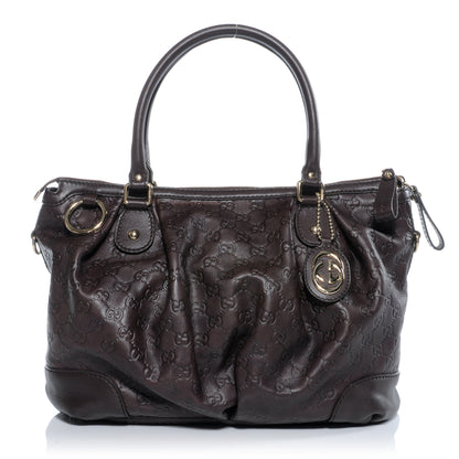 Gucci Guccissima Large Sukey Top Handle Bag Dark Brown 1 of 9