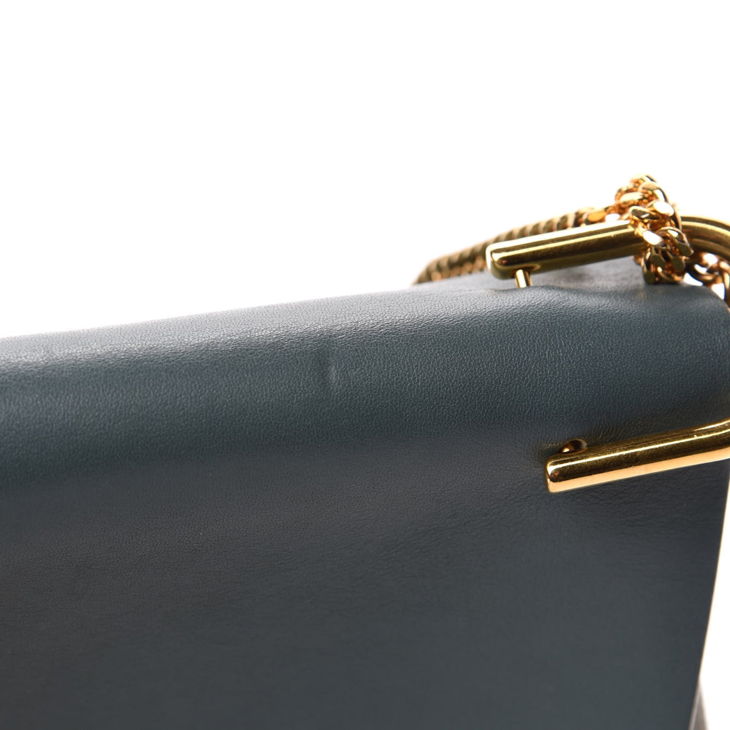 Suede Smooth Calfskin Drew Shoulder Bag Cloudy Blue