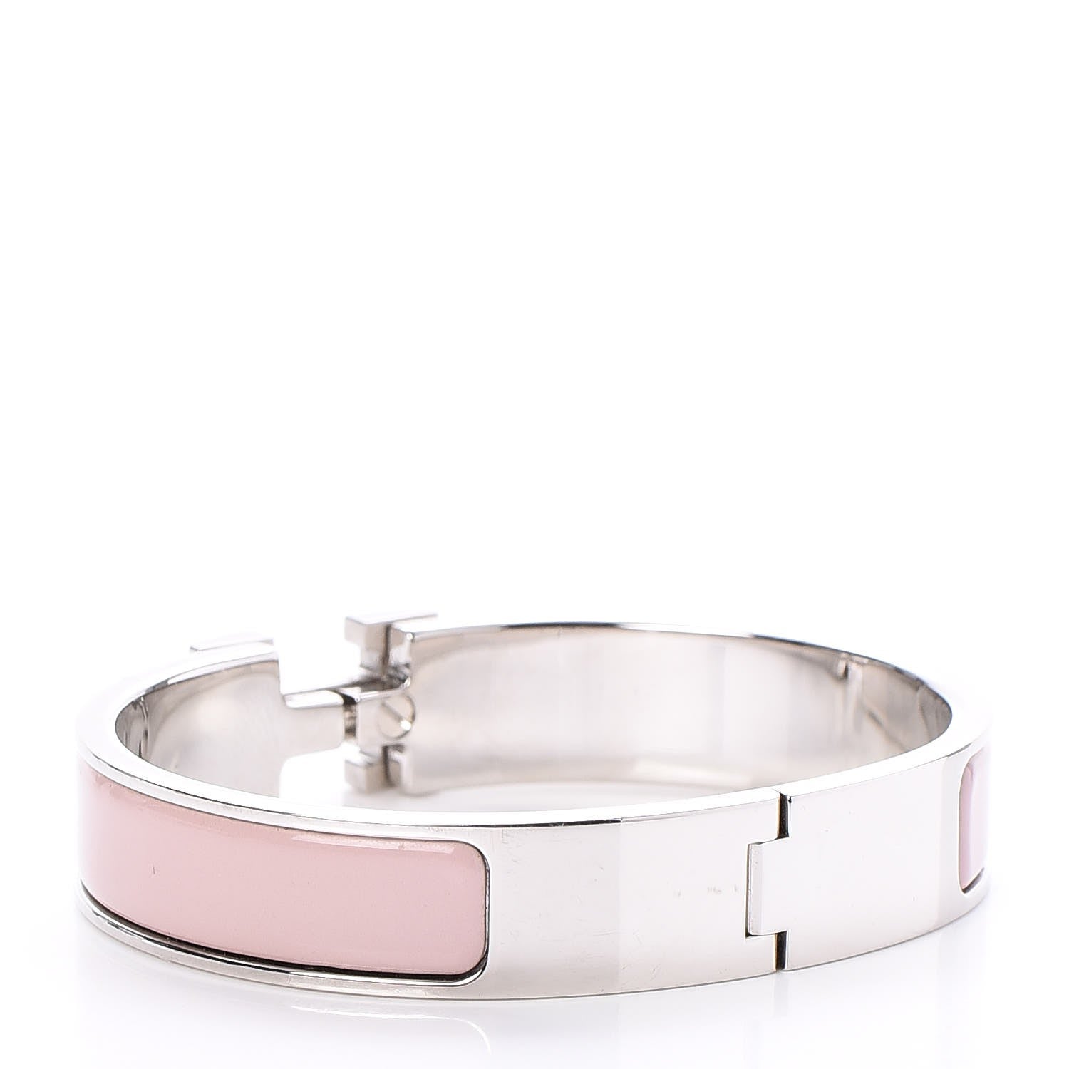 Hermes Enamel Narrow Clic Clac H Bracelet PM Rose Poudre 3 of 5