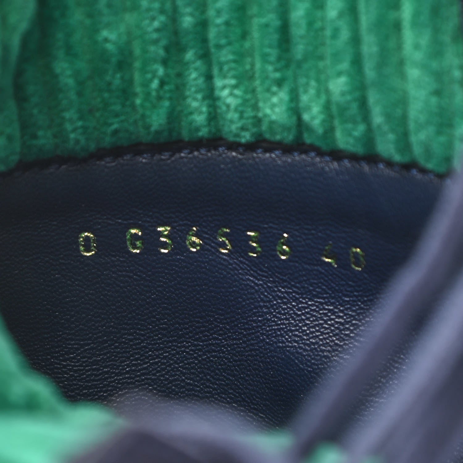 Chanel Suede Calfskin Velvet Quilted CC Combat Boots 40 Navy Green Black 8 of 8