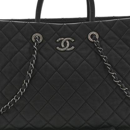 Chanel Caviar Quilted Large Coco Handle Shopping Tote Black 9 of 11