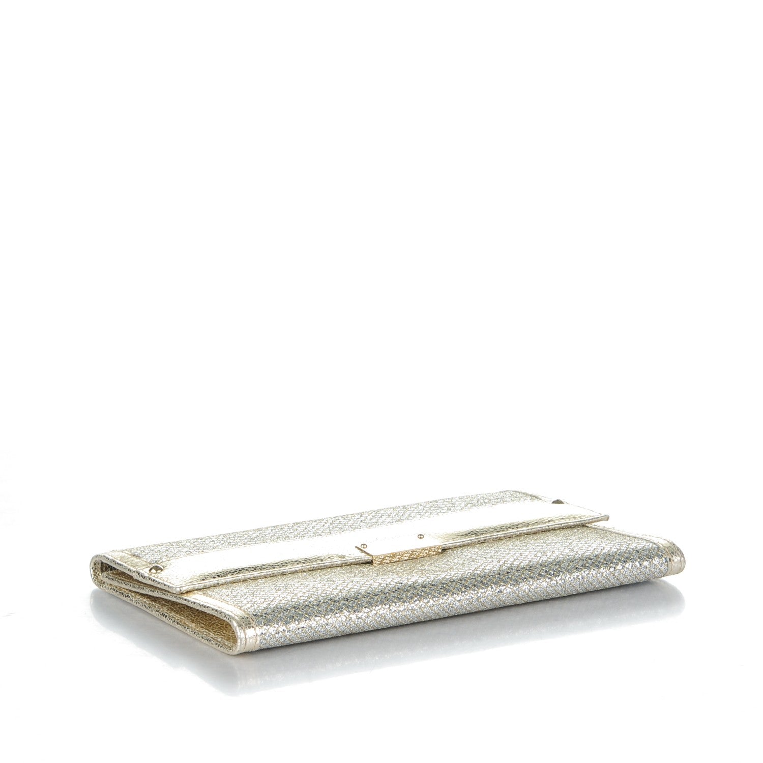 Jimmy Choo Glitter Fabric Reese L Clutch Champagne 4 of 7
