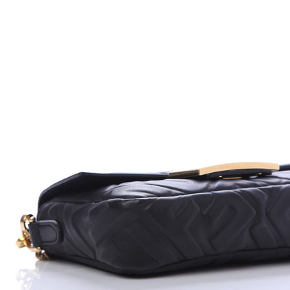 Fendi Nappa FF 1974 Embossed Mini Baguette Black 10 of 12