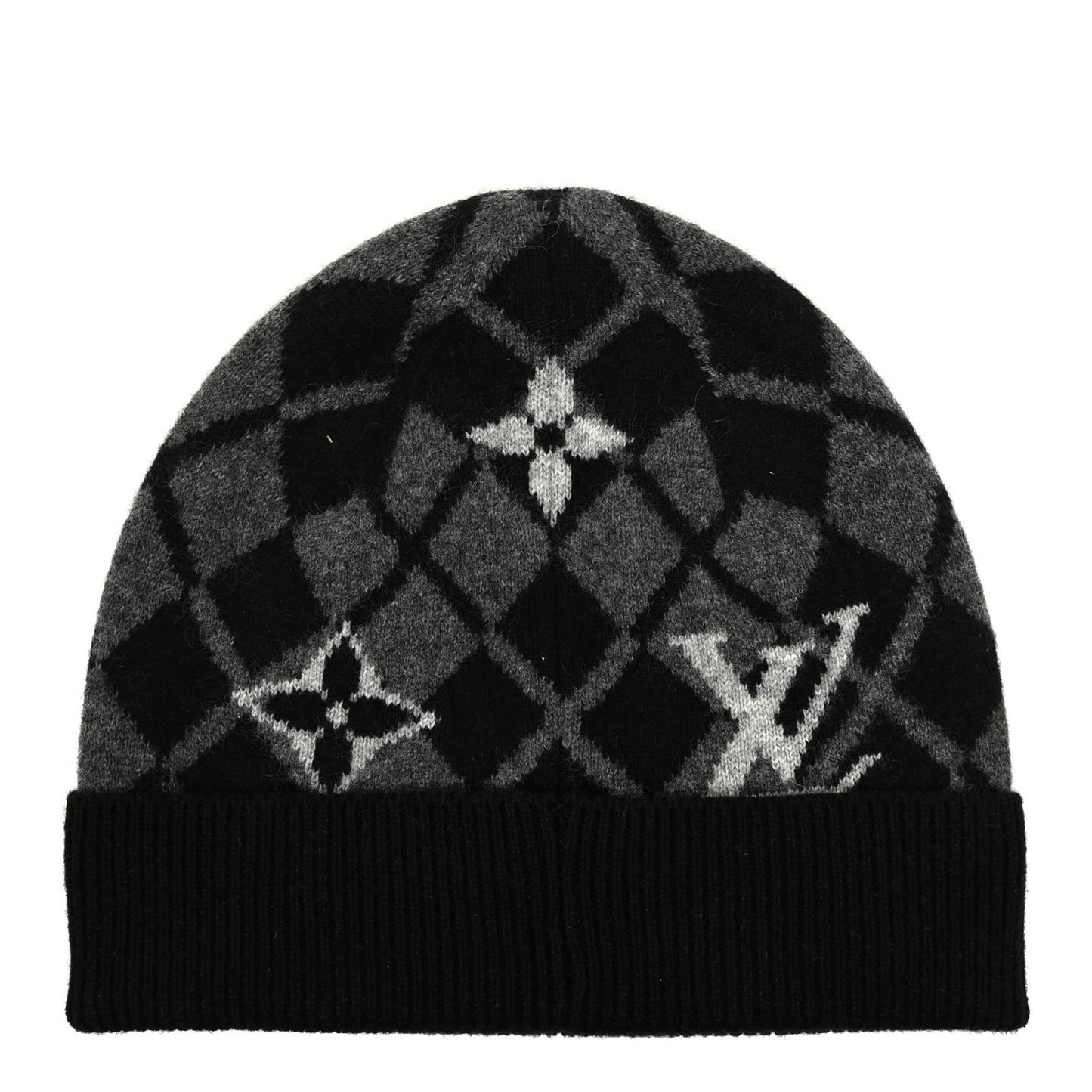 Cashmere Bonnet Monogram Mountain Beanie Gris