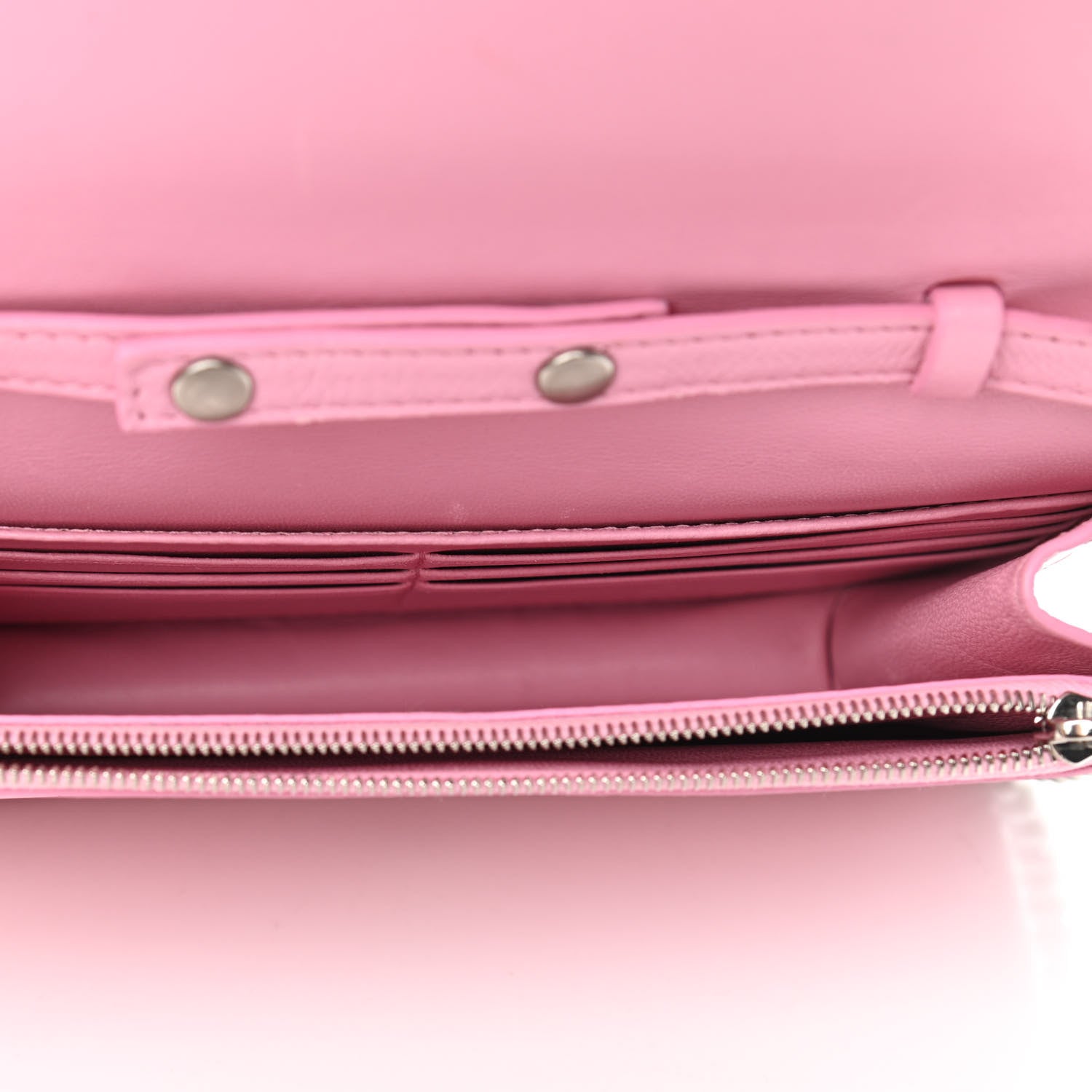 Balenciaga Patent Crocodile Embossed B Wallet On Chain Pink 5 of 10