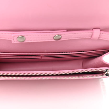 Balenciaga Patent Crocodile Embossed B Wallet On Chain Pink 5 of 10