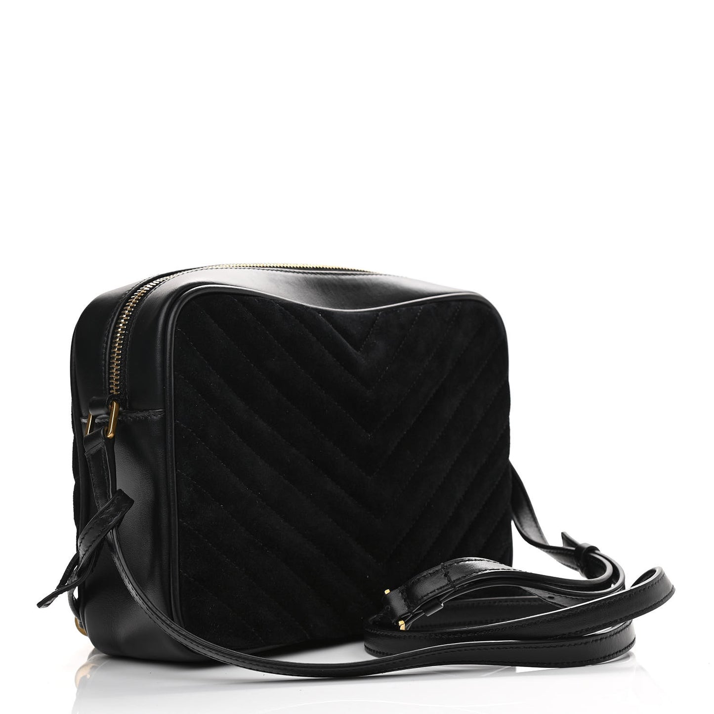 Suede Calfskin Monogram Lou Camera Bag Black