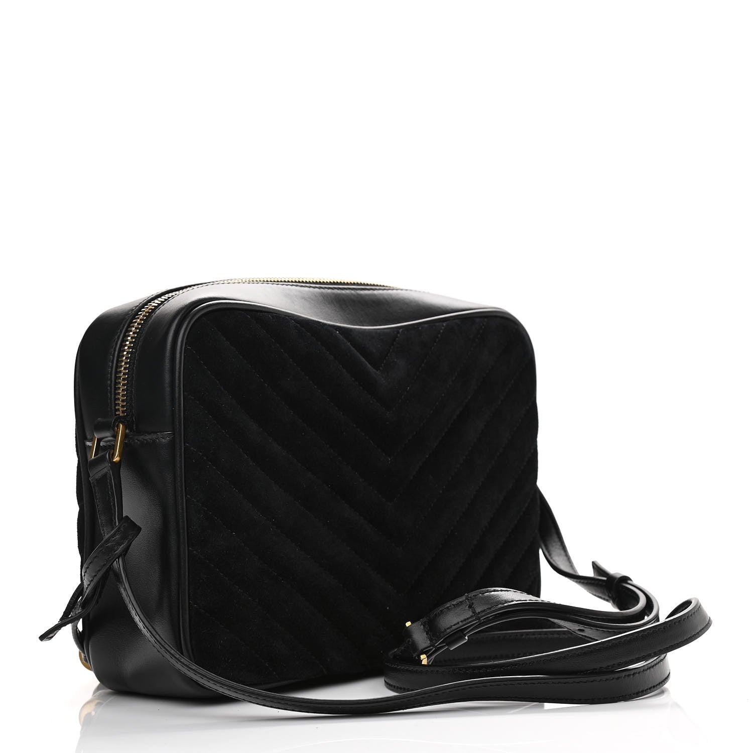 Saint Laurent Suede Calfskin Monogram Lou Camera Bag Black 3 of 10
