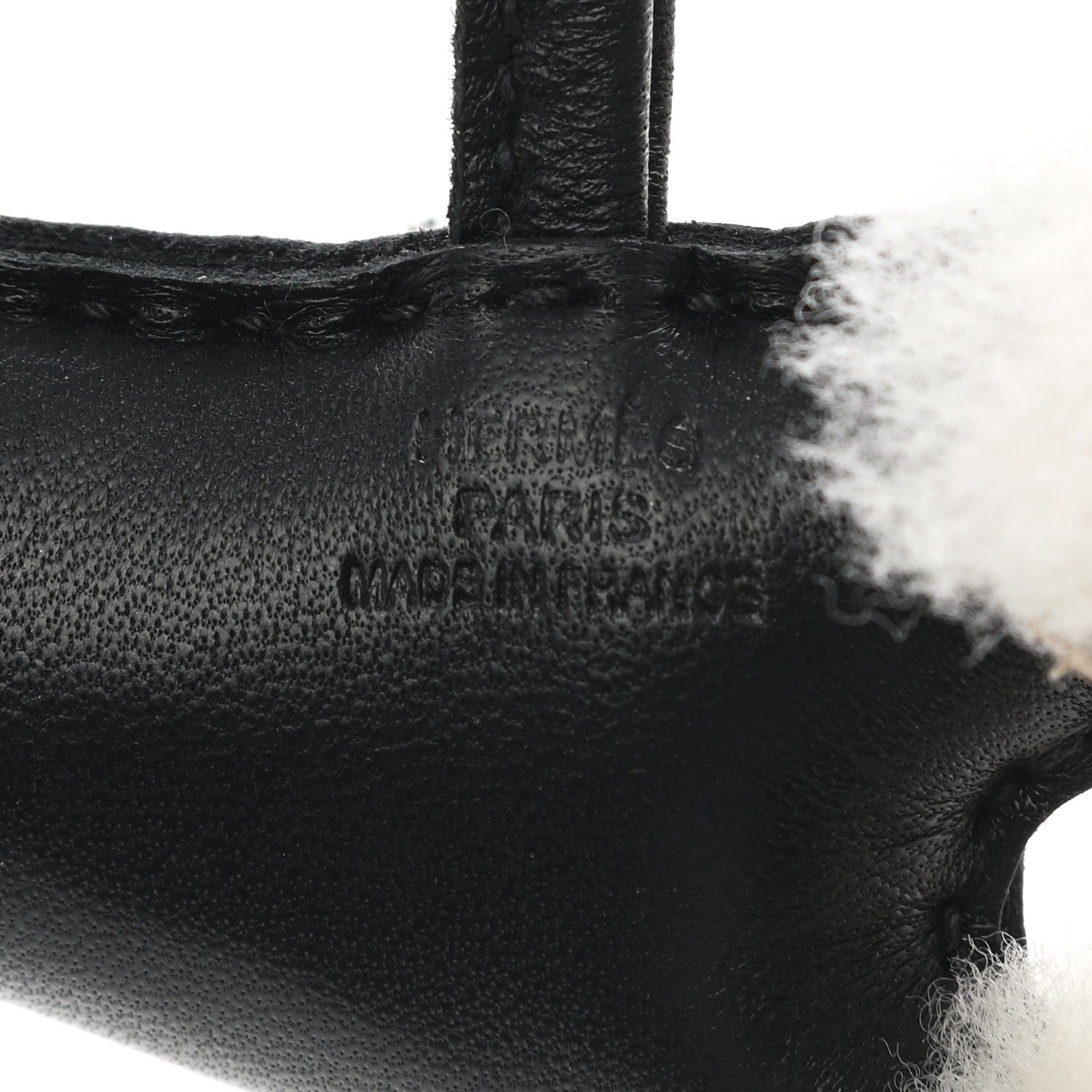 Hermes Milo Lambskin Shearling Budy Charm Black 3 of 5