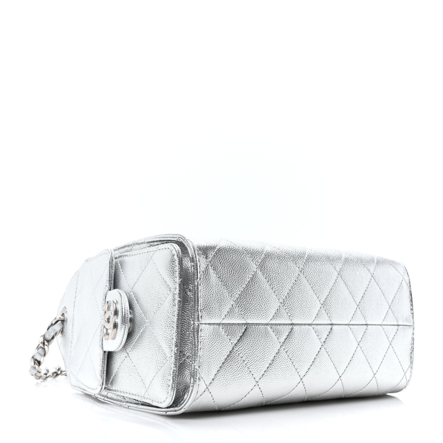 Chanel Metallic Caviar Quilted Mini Chanel 25 Handbag Silver 4 of 10
