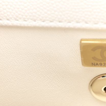 Chanel Caviar Quilted Mini Coco Handle Flap White 8 of 12