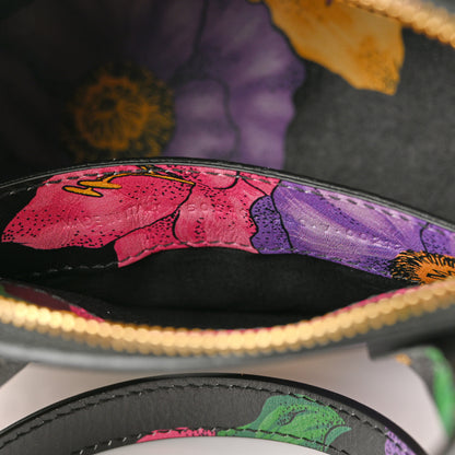 Balenciaga Smooth Calfskin Lush Floral Print XXS Ville Top Handle Bag Black Multicolor 7 of 12