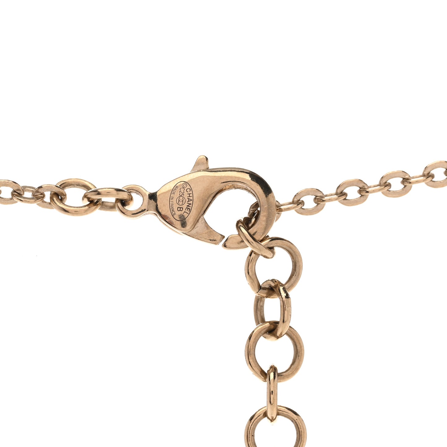 Glitter Enamel Crystal Bow CC Long Necklace Black Gold