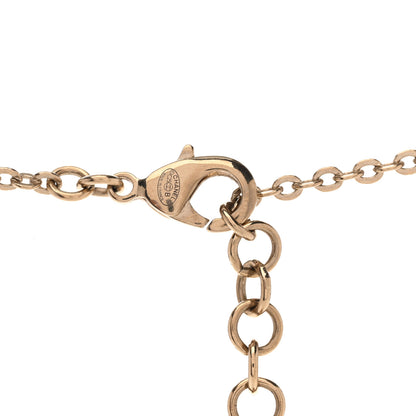 Chanel Glitter Enamel Crystal Bow CC Long Necklace Black Gold 5 of 6
