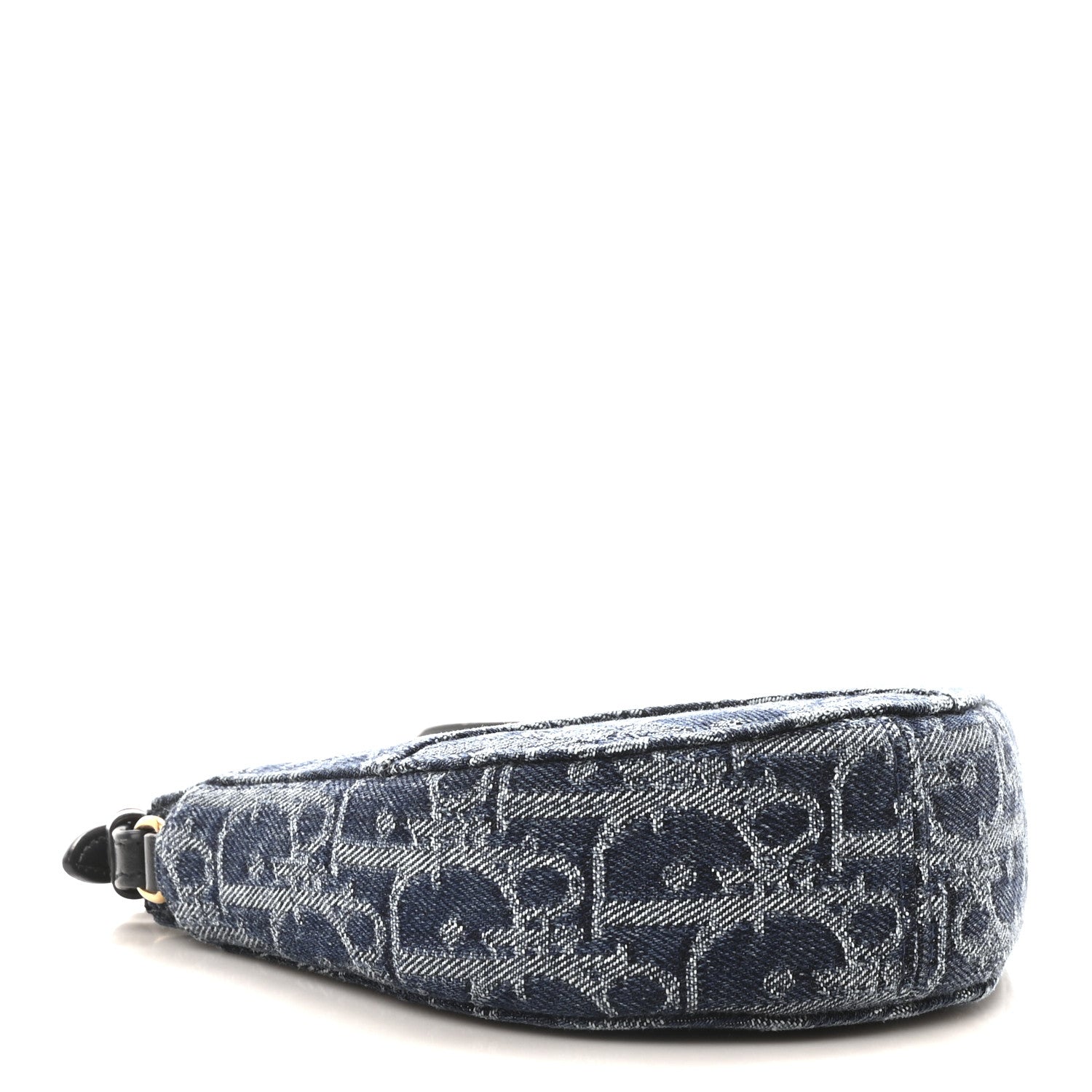Christian Dior Denim Oblique Jacquard Saddle Rodeo Pouch Blue 4 of 9
