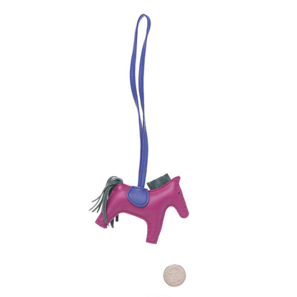 Hermes Milo Lambskin Grigri Rodeo Horse Bag Charm PM Rose Pourpre Bleu Electrique Malachite 2 of 4