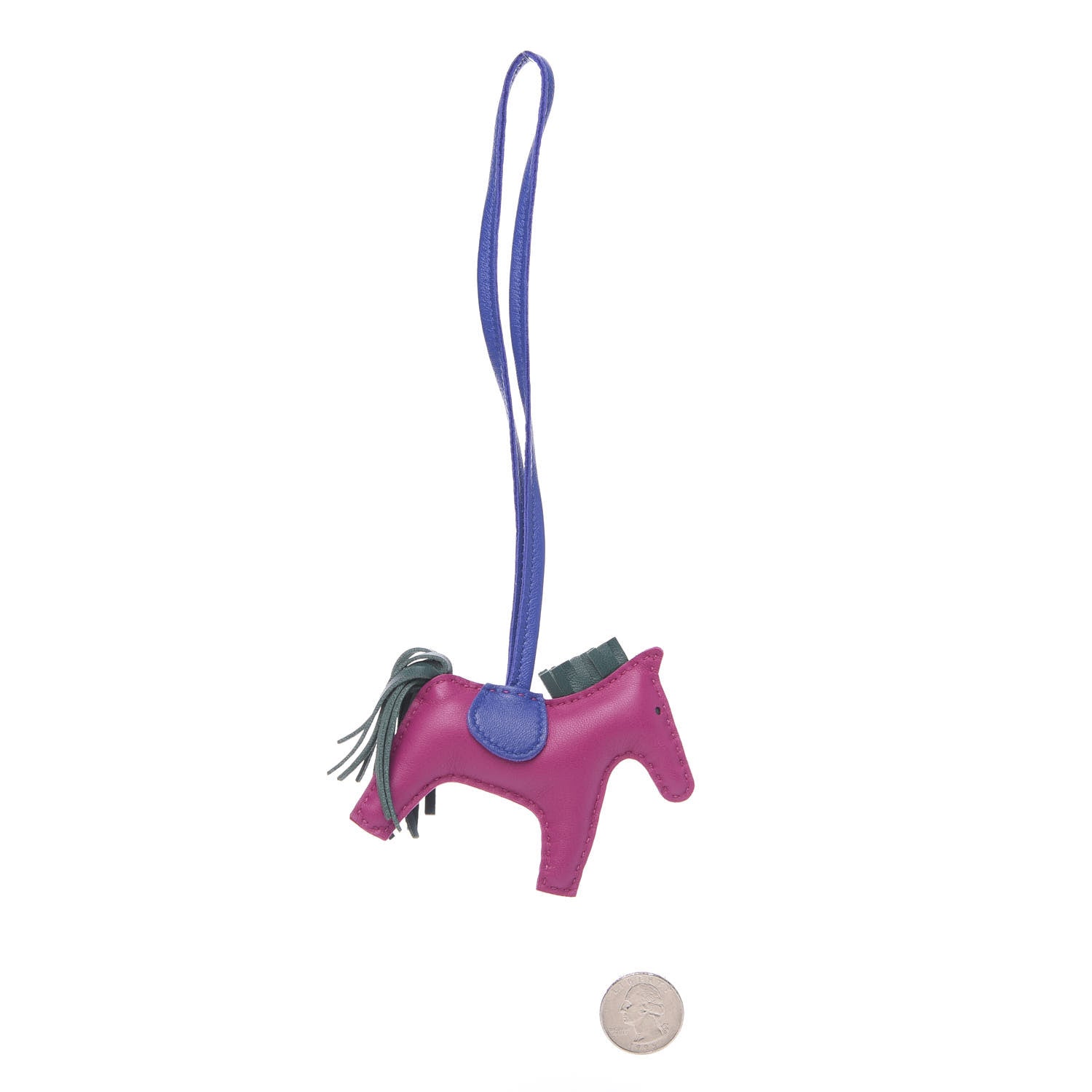 Hermes Milo Lambskin Grigri Rodeo Horse Bag Charm PM Rose Pourpre Bleu Electrique Malachite 2 of 4