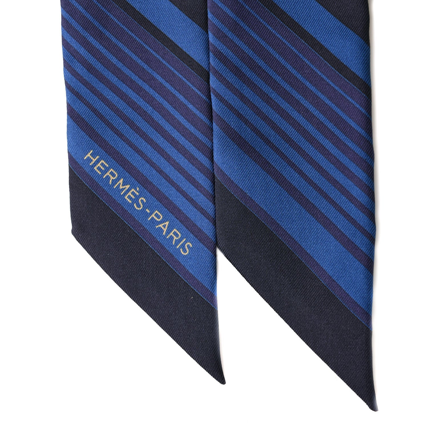 Hermes Silk Ex-Libris Twilly Indigo Black Beige 3 of 4