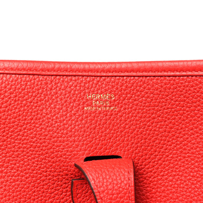 Hermes Taurillon Clemence Evelyne III PM Rouge De Coeur 6 of 10