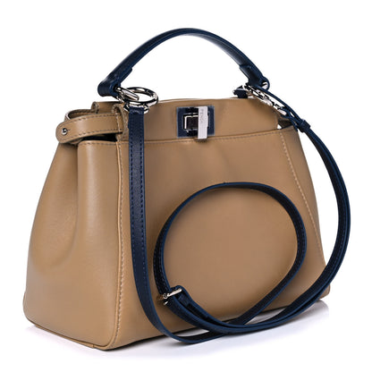 Fendi Nappa Colorblock Mini Peekaboo Iconic Satchel Cuoio Oceano Multicolor 3 of 16