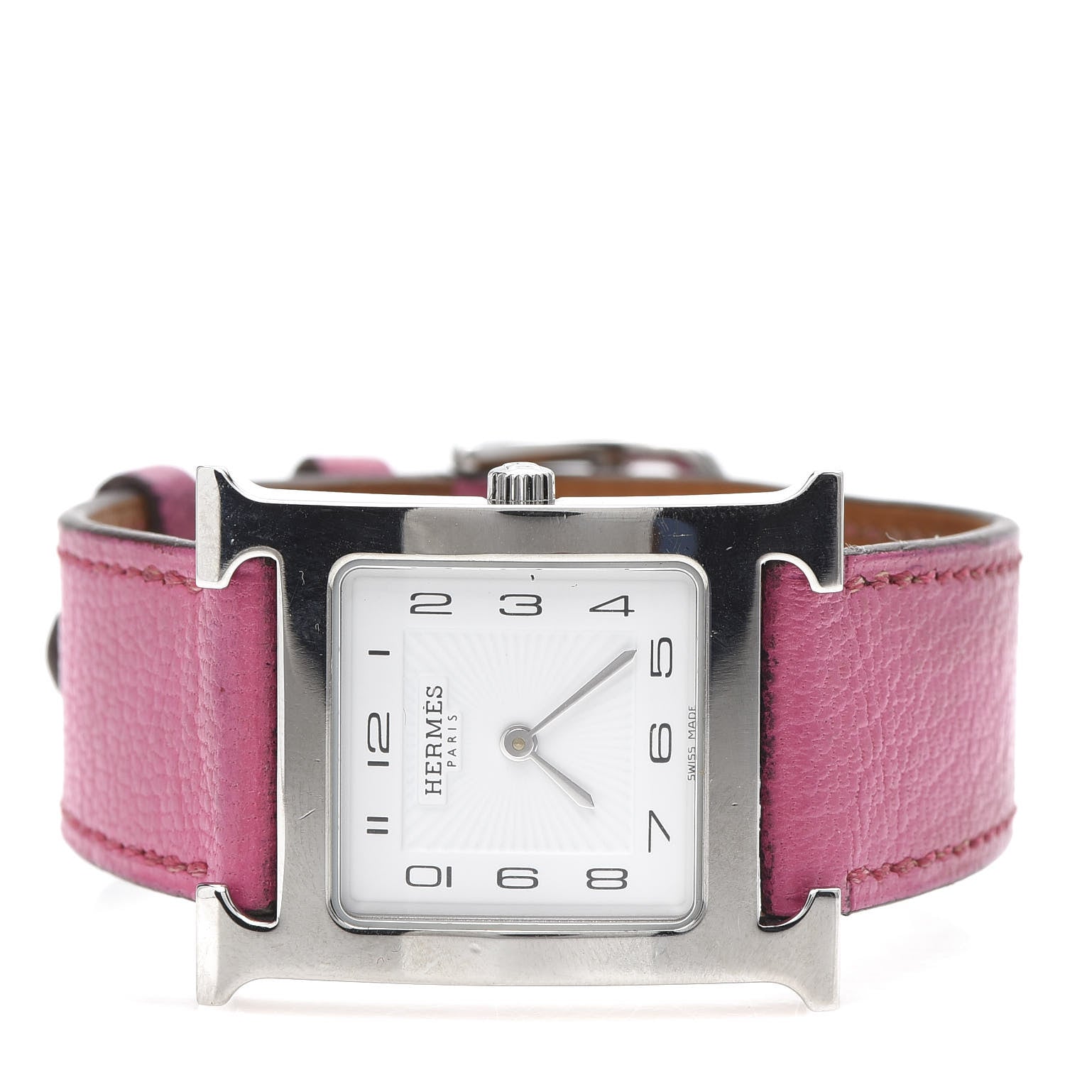 Hermes Stainless Steel Chevre Mysore 26mm Heure H Hour Quartz Watch Rose Tyrien 3 of 9