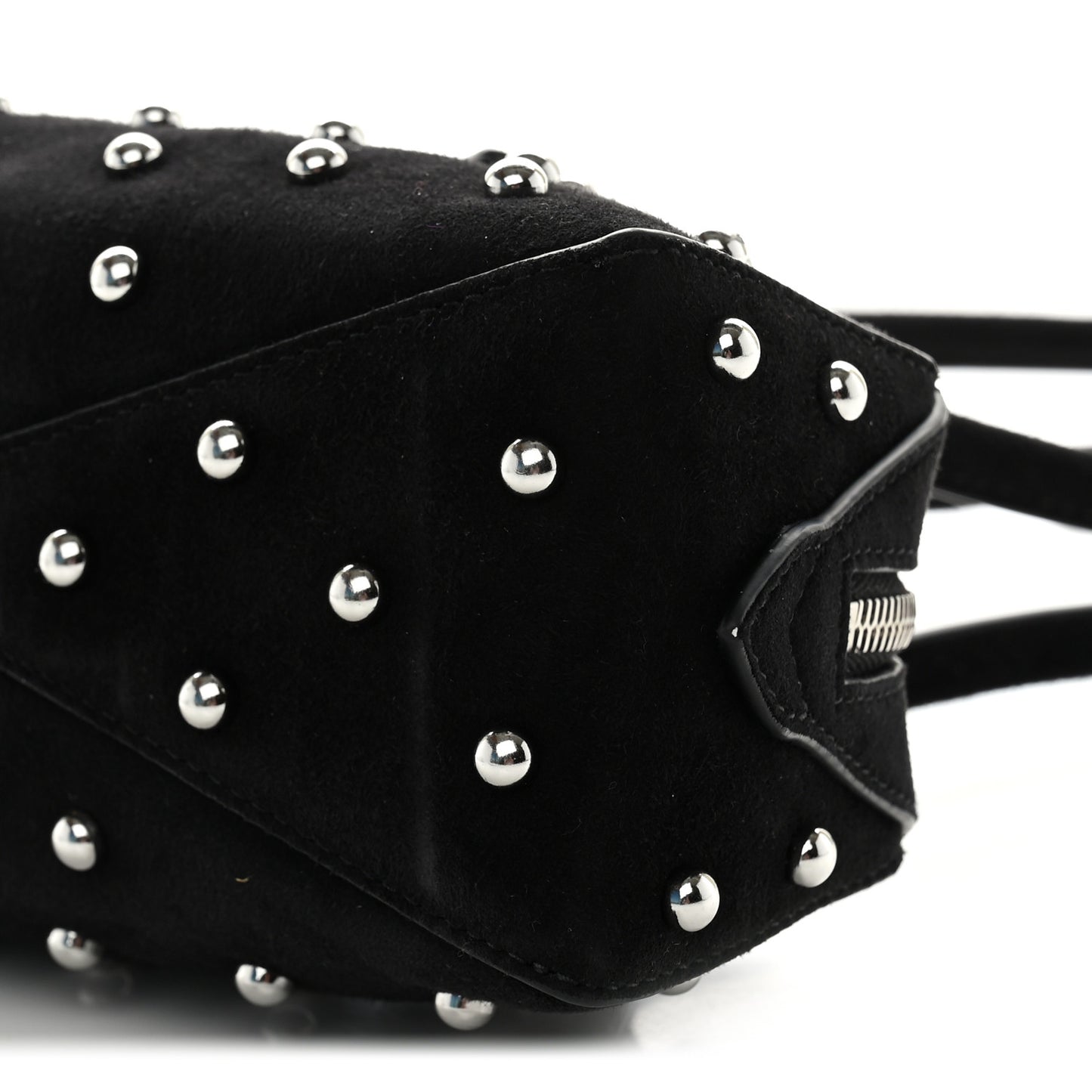 Nubuck Studded Small Le Teckel Bag  Black