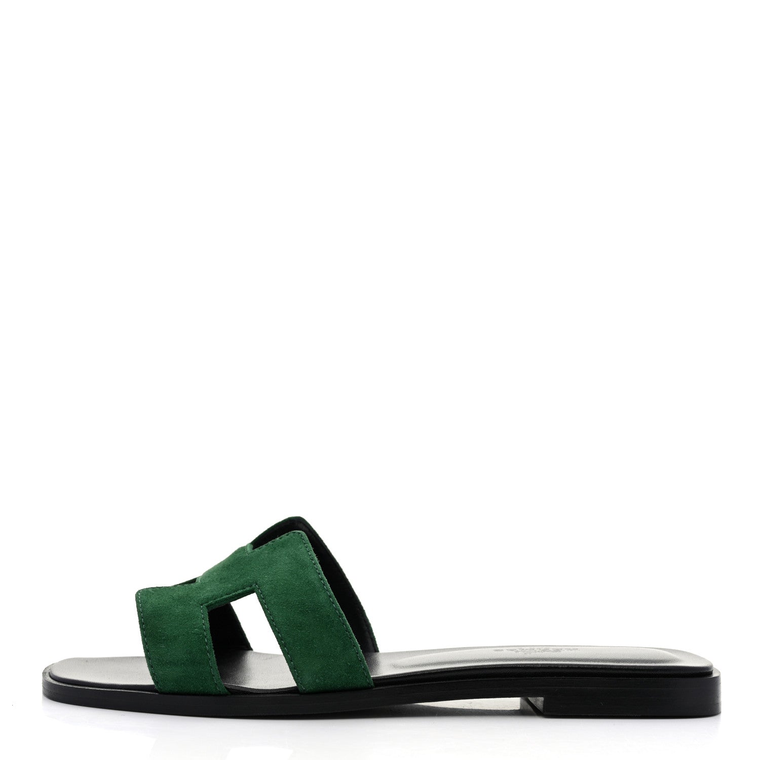 Hermes Suede Goatskin Oran Sandals 36 Vert Electrique 1 of 9