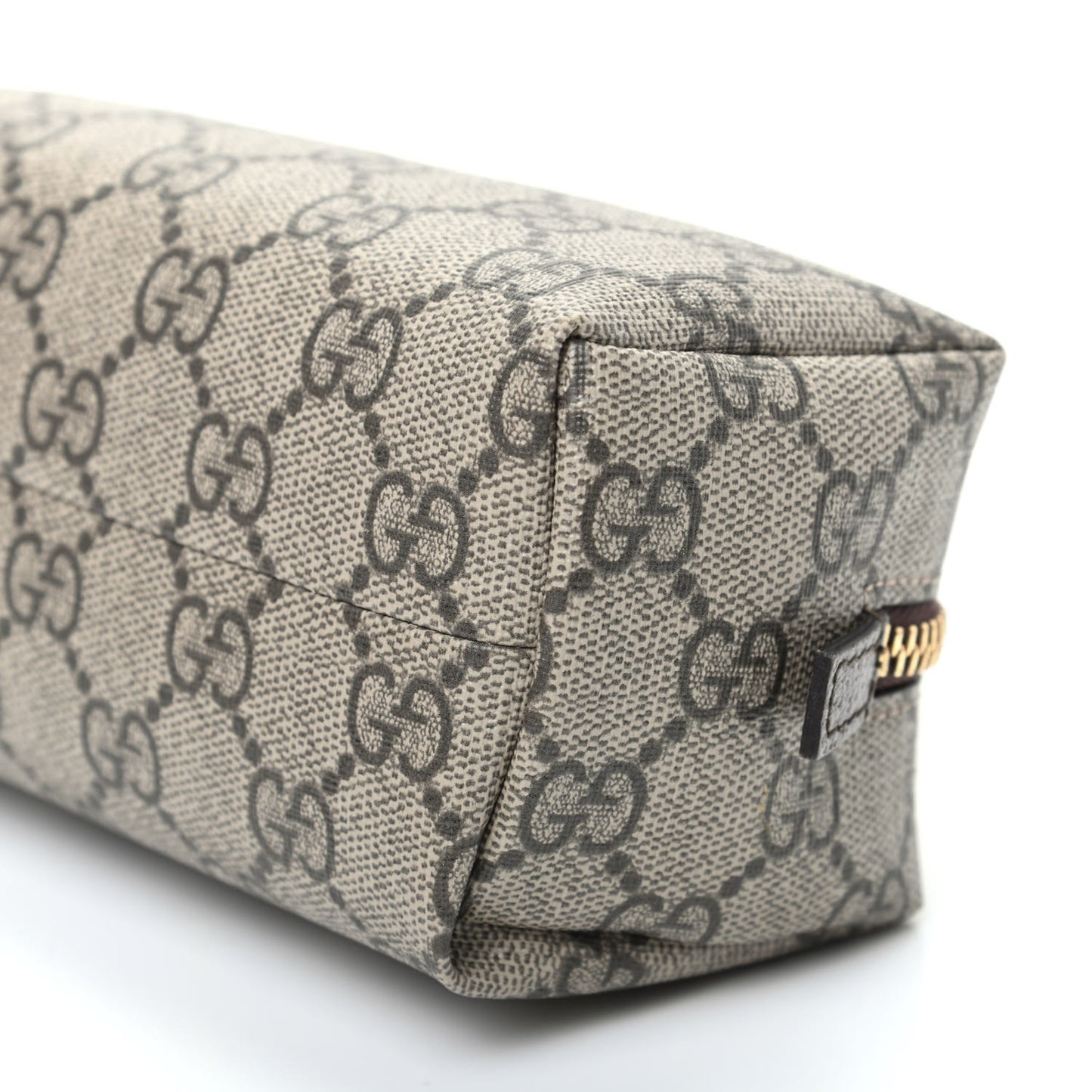 Soft GG Supreme Monogram Calfskin Small Ophidia Cosmetic Case Beige Ebony New Acero