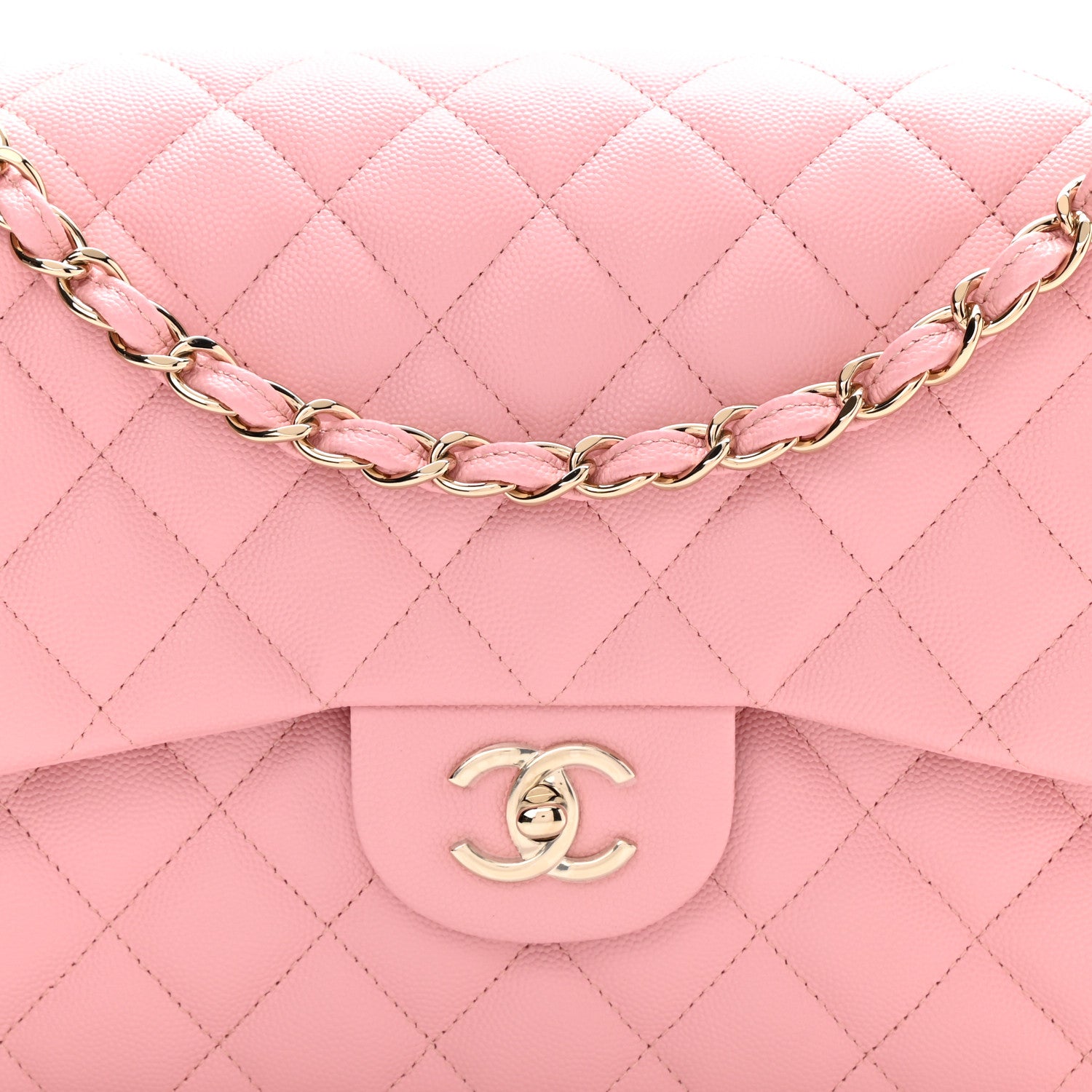 Chanel Caviar Quilted Jumbo Double Flap Pink 7 of 10