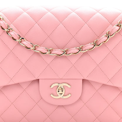 Chanel Caviar Quilted Jumbo Double Flap Pink 7 of 10