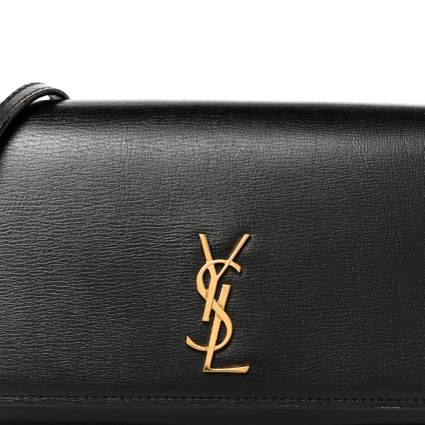 Grained Calfskin Monogram Phone Holder Crossbody Black