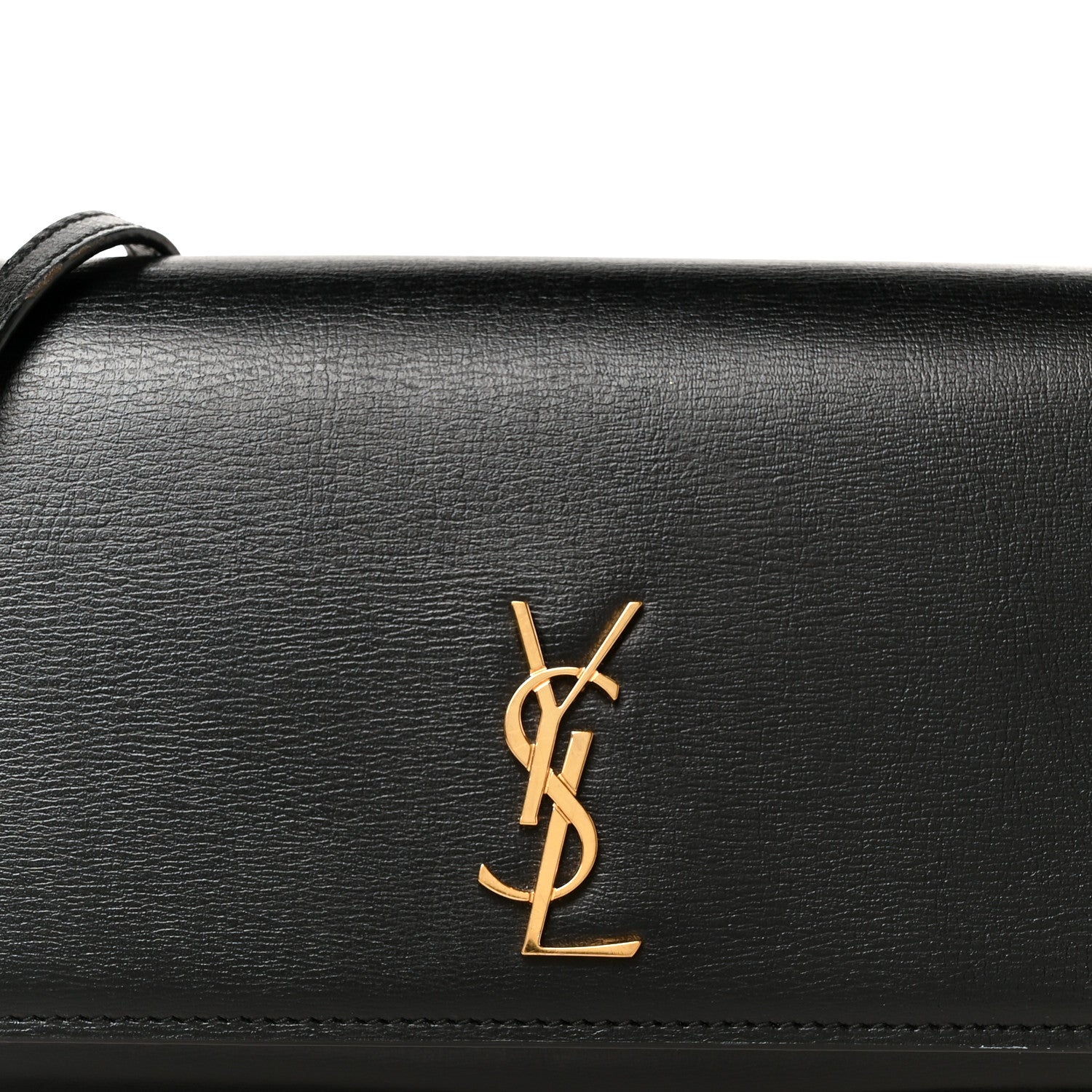Saint Laurent Grained Calfskin Monogram Phone Holder Crossbody Black 8 of 11
