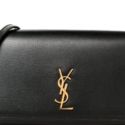 Saint Laurent Grained Calfskin Monogram Phone Holder Crossbody Black 8 of 11