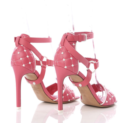 Valentino Garavani Nappa Free Rockstud Spike 105mm Ankle Strap Sandals 35 Shadow Pink Optic White 4 of 12