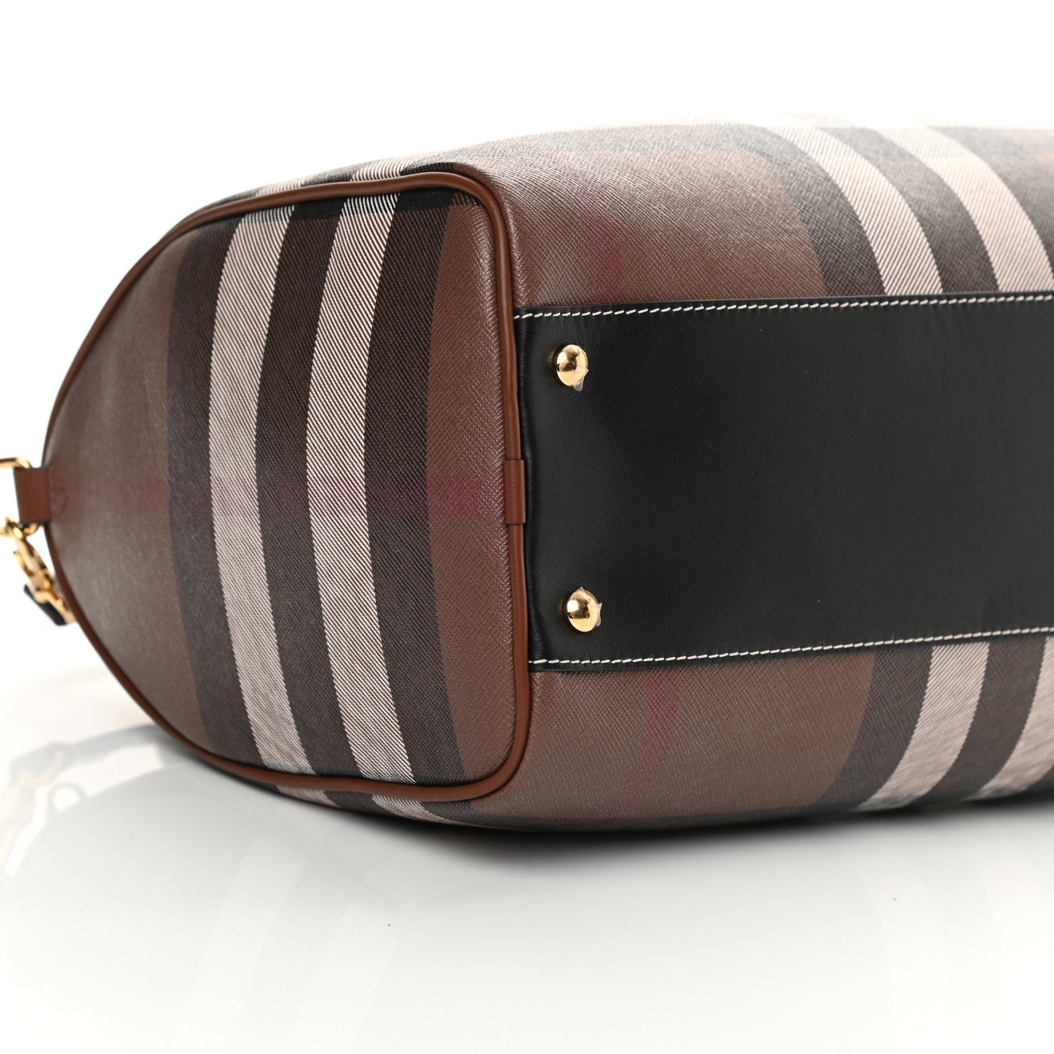 Burberry E-canvas Check Bowling Bag Dark Birch Brown 9 of 11