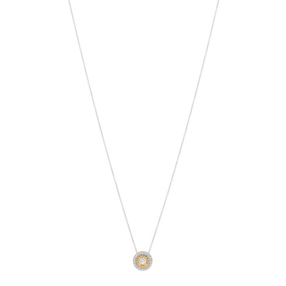 Roberto Coin 18K White Yellow Gold Diamond Large Siena Dot Pendant Necklace 1 of 4