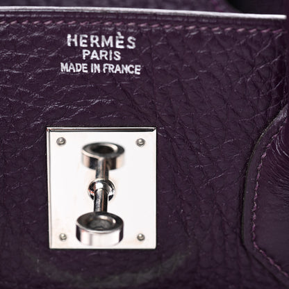 Hermes Taurillon Clemence Birkin 35 Raisin 21 of 44