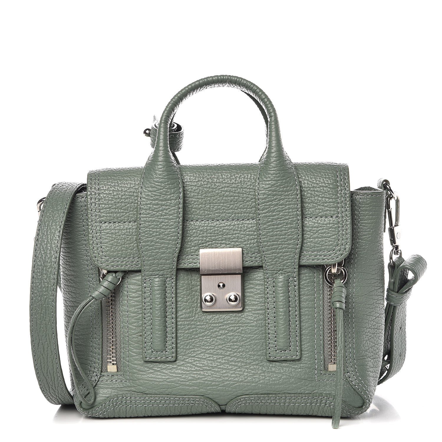 3.1 Phillip Lim 3.1 Textured Calfskin Mini Pashli Satchel Agave 1 of 8