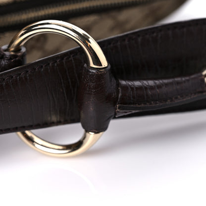 Gucci Monogram Medium Horsebit Chain Hobo Dark Brown 14 of 17