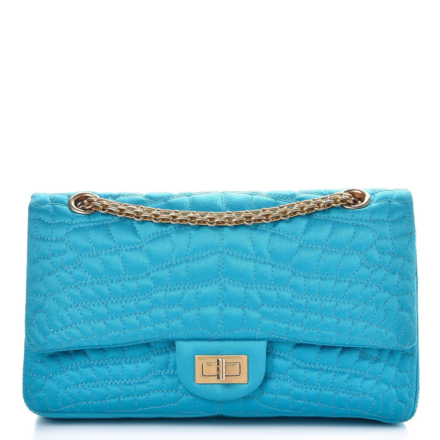 Satin Coco's Croc 2.55 Reissue 225 Flap Turquoise