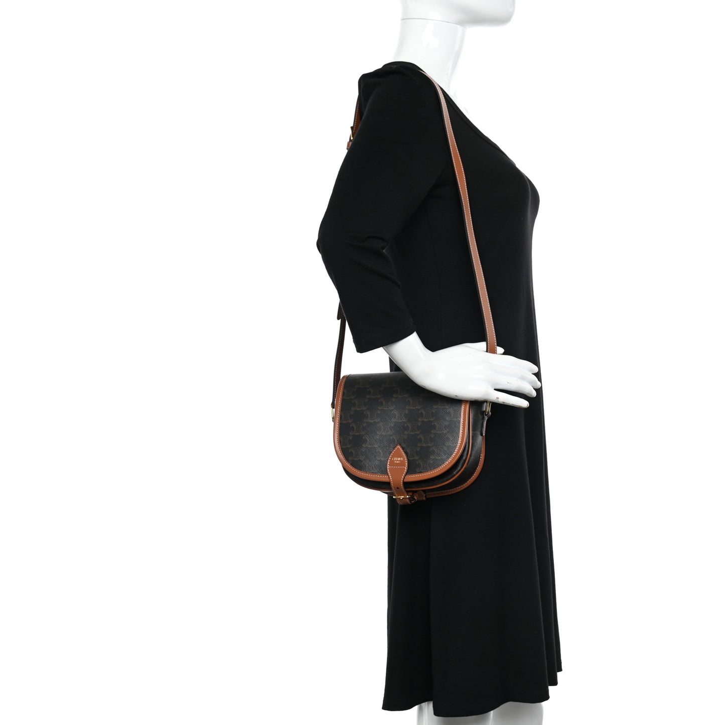 Triomphe Canvas Medium Folco Bag Tan