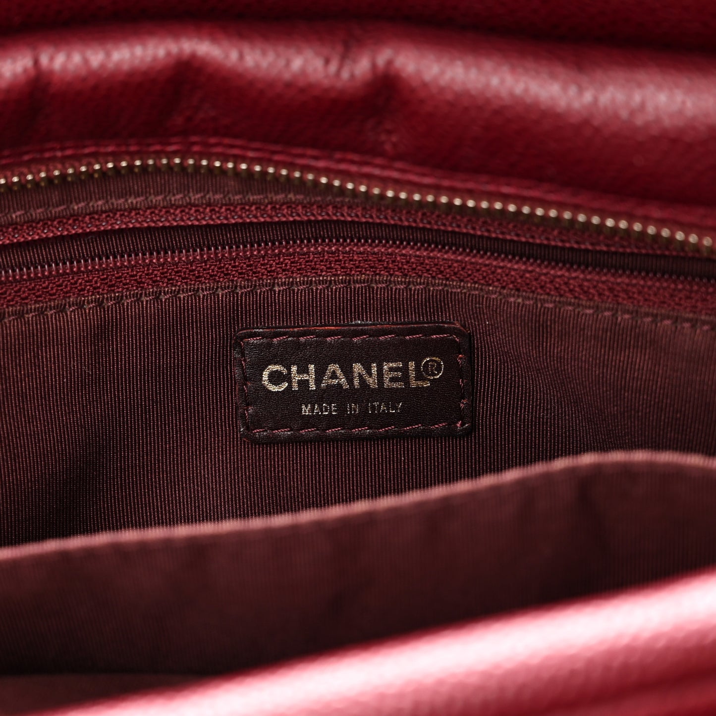 Caviar Quilted Petit Timeless Tote PTT Burgundy