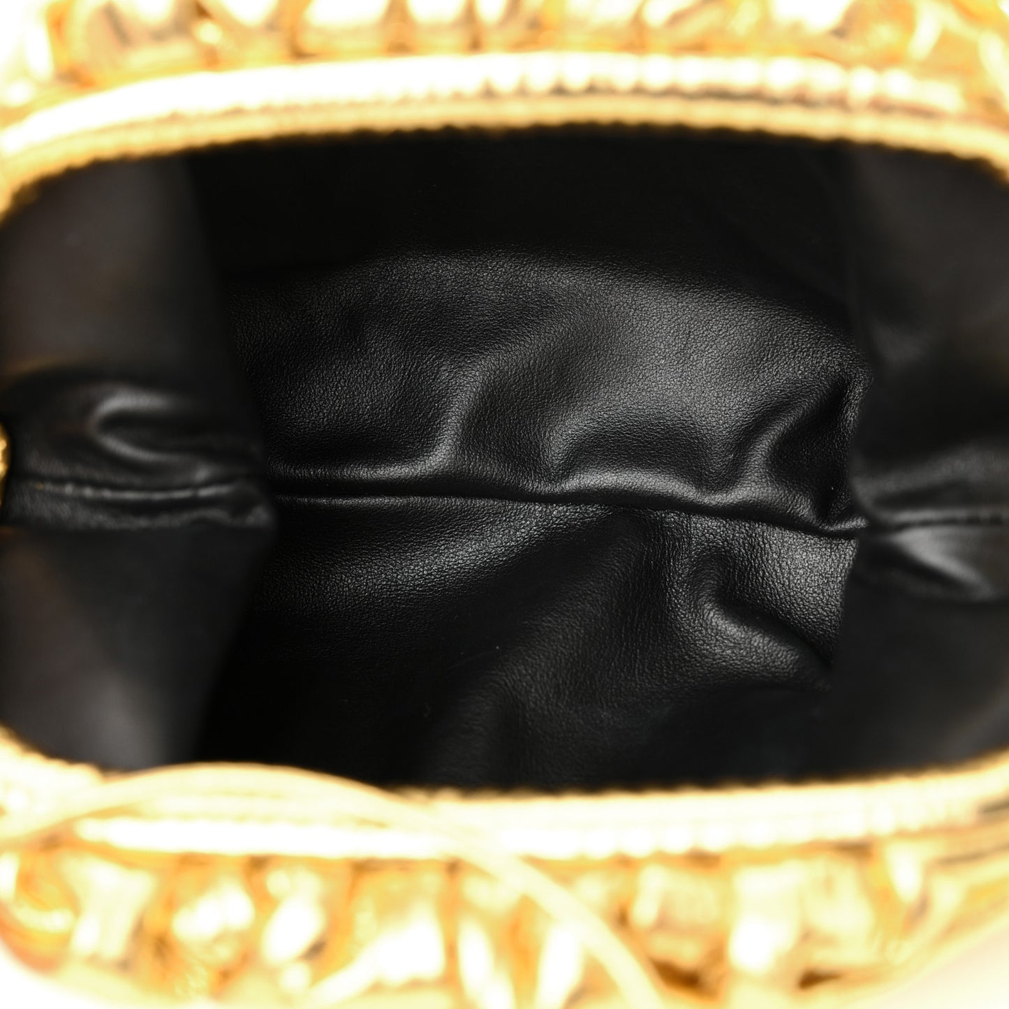 Metallic Bark Calfskin The Mini Pouch Gold